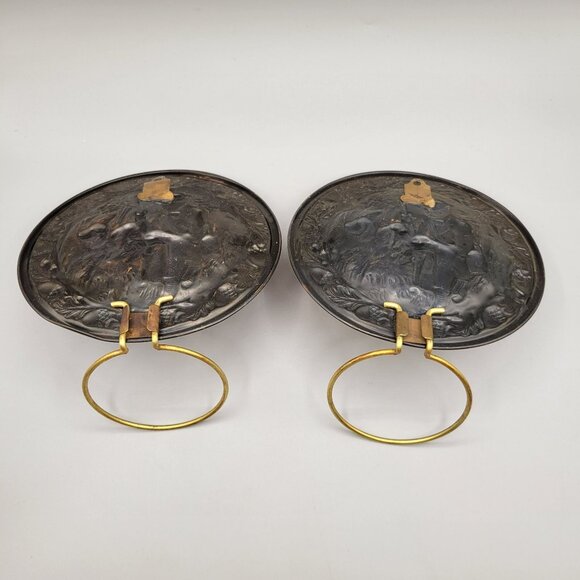 Coppercraft Guild Wall Plaque Pot Holder Hunting Scene Repousse Copper Metal 2 - Picture 2 of 7